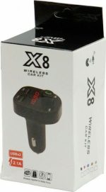 FM Transmitter Αυτοκινήτου X8 Wireless Car Kit με MicroSD / USB 2.1A AU-X8