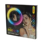 RGB LED RING LIGHT 13 ΙΝΤΣΩΝ ΜΕ ΡΥΘΜΙΖΟΜΕΝΗ ΒΑΣΗ ΓΙΑ ΠΕΡΙΣΤΡΟΦΗ 360 ΜΟΙΡΩΝ