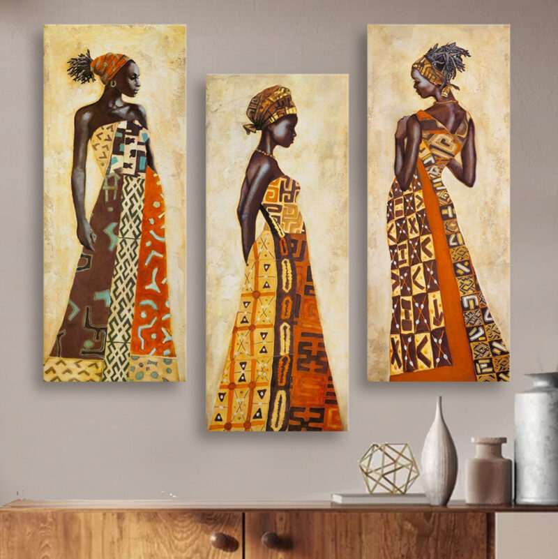 ΠΙΝΑΚΑΣ ΤΡΙΠΤΥΧΟ MDF AFRICAN STYLE WOMEN FB97204.03 60X0,3X50 εκ. - Image 3