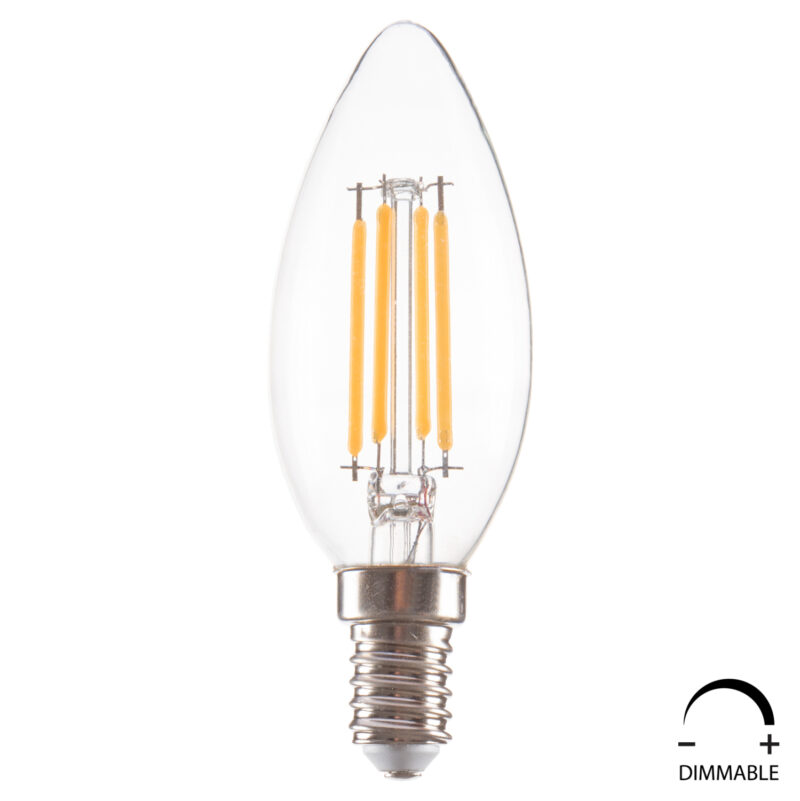 ΛΑΜΠΤΗΡΑΣ LED FILAMENT 4W E14 3000K ΔΙΑΦΑΝΟΣ DIMMABLE FB94048.01