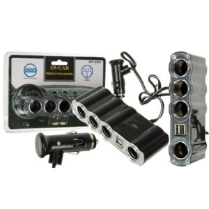 IN-CAR Αντάπτορας φορτιστής αναπτήρα αυτοκινήτου WF-4008 - Car 4 socket & 2 USB