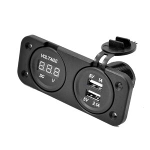 Αναπτήρας Αυτοκινήτου Φορτιστής USB Διπλή Υποδοχή & Βολτόμετρο PA20419 - Car USB Charger