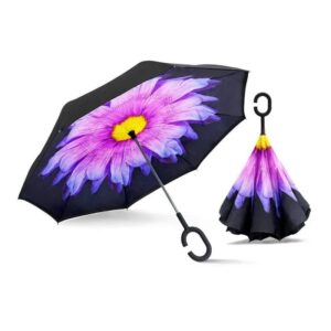 Η ομπρέλα σε μαύρο χρώμα είναι κατάλληλη για τις βροχερές ημέρες και ανοίγει αυτόματα πατώντας το κουμπί πάνω από την λαβή. Είναι εύκολη στη μεταφορά της καθώς χωράει σε οποιαδήποτε τσάντα.