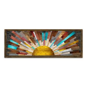 Πίνακας "The Sun" Megapap ψηφιακής εκτύπωσης με ξύλινη κορνίζα 120x40x3