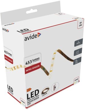 Avide LED Ταινία Blister με Αισθητήρα Υπερύθρων 12V 1m 5W 3000K