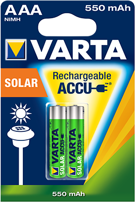 Varta Επαναφορτιζόμενη Solar 550mAh HR03 AAA (2τμχ)