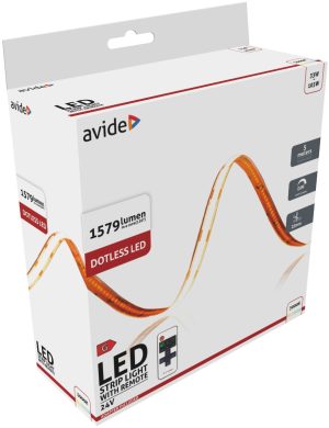 Avide LED Ταινία Blister RF 24V COB Θερμό IP20 5m