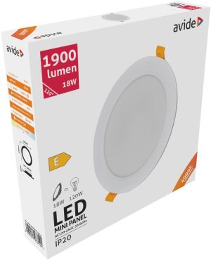 Avide LED Φωτιστικό Οροφής Χωνευτό Στρογγυλό Πλαστικό 18W Λευκό 4000K