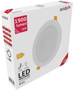 Avide LED Φωτιστικό Οροφής Χωνευτό Στρογγυλό Πλαστικό 18W Θερμό 3000K