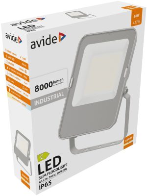 Avide LED Προβολέας SMD Industrial  50W Λευκό 4000K 160lm/W