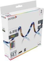 Avide LED Ταινία Blister 5V SMD5050 30LED RGB IP65 2m + IR 24k rem.