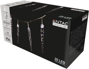 Entac Χριστουγεννιάτικη Βροχή IP44 20 LED Πλαστικά 16εκ Ψυχρό 3μ