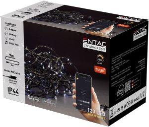 Entac Χριστουγεννιάτικα Λαμπάκια IP44 120 LED Θερμό 9m Tuya