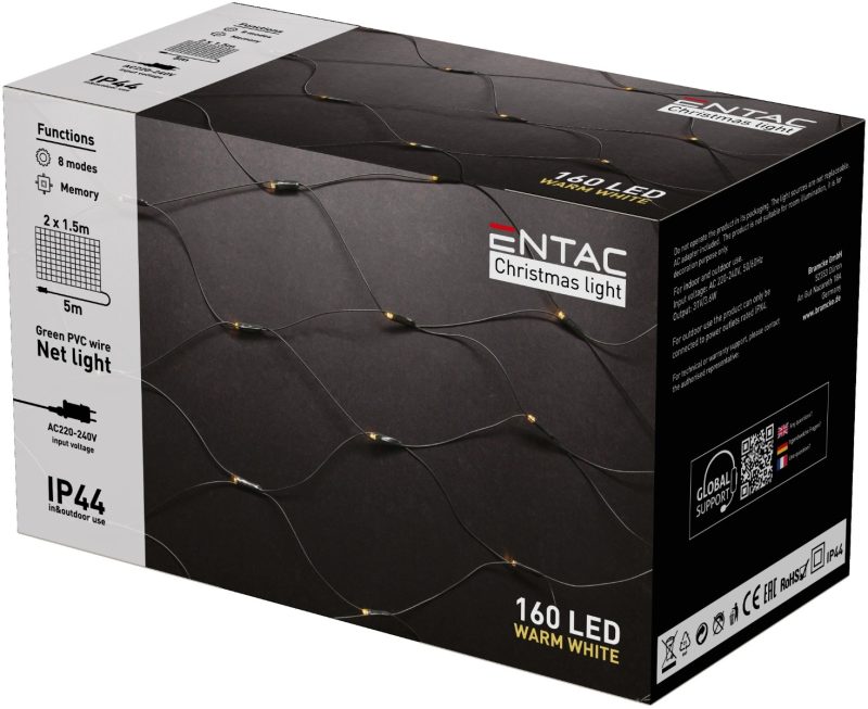 Entac Christmas IP44 Net 160 LED 2m x 1