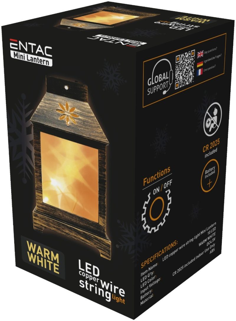 Entac LED Mini Χάλκινο Φανάρι Χάλκινο 12cm