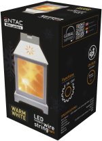 Entac LED Mini Χάλκινο Φανάρι Λευκό 12cm