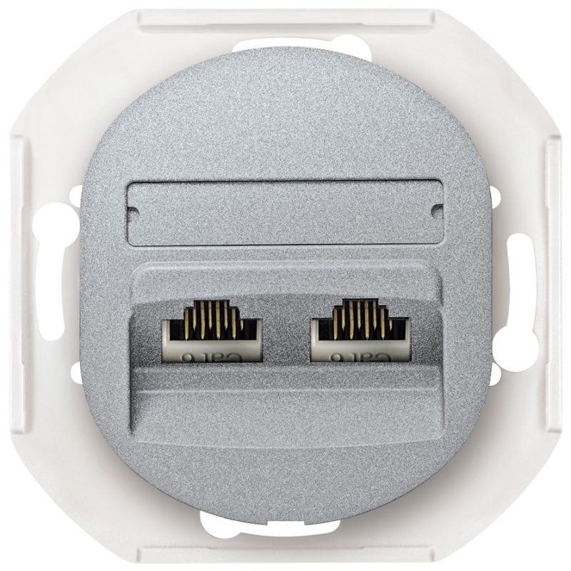 EON E614.S Data socket double without cover frame 2xRJ45 Cat 5e UTP