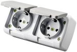 Entac Stephan surface mounted wall socket earthed 2x IP54