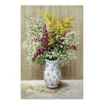 Πίνακας σε καμβά "Flowers in Vase" Megapap ψηφιακής εκτύπωσης 60x90x3εκ.