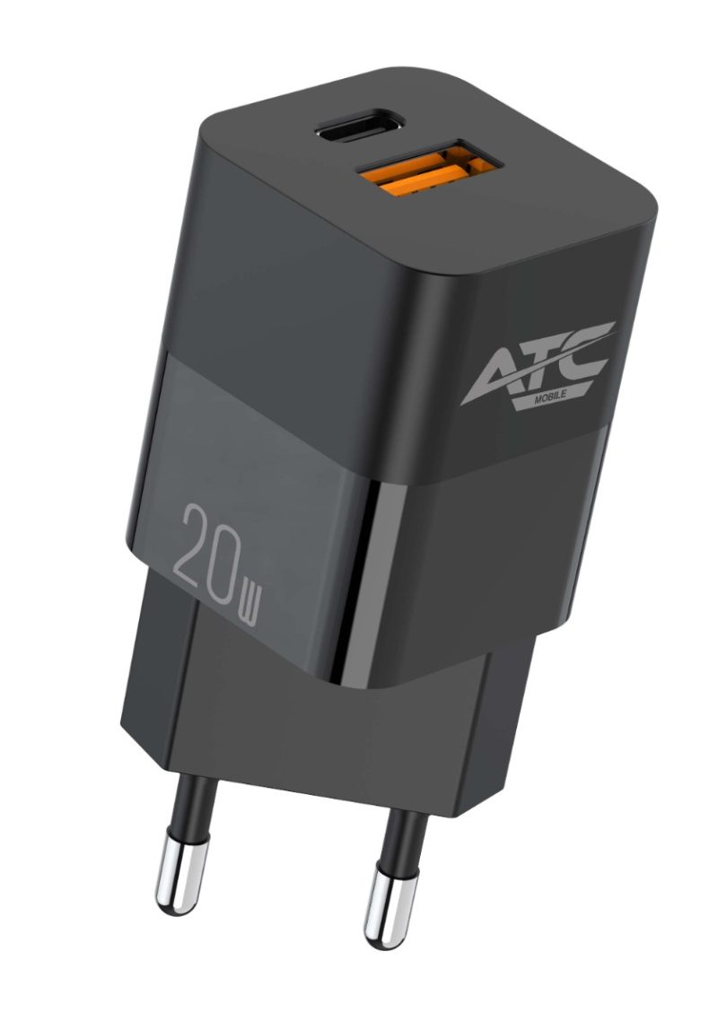 ATC-CHF5b Mini PD Fast Charger 20W Μαύρο