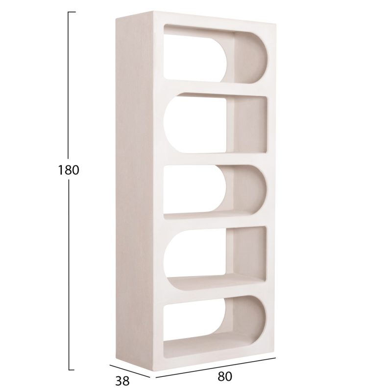 ΒΙΒΛΙΟΘΗΚΗ FB918062 MDF ΣΕ ΥΠΟΛΕΥΚΟ ΧΡΩΜΑ 80x38x180Yεκ. - Image 2