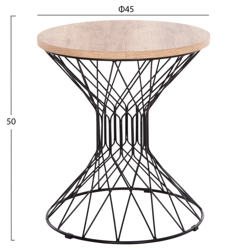 ΒΟΗΘΗΤΙΚΟ ΤΡΑΠΕΖΙ ΣΑΛΟΝΙΟΥ FB918038.03 MDF TOP ΣΕ ΣΟΝΑΜΑ-ΜΕΤΑΛΛΟ Φ45x50Υεκ. - Image 2