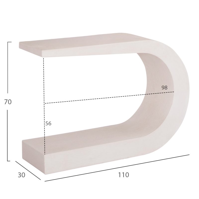 ΚΟΝΣΟΛΑ FB918049 MDF ΣΕ ΥΠΟΛΕΥΚΟ ΧΡΩΜΑ 110x30x70Υεκ. - Image 2