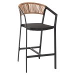 ΣΚΑΜΠΟ ΑΛΟΥΜΙΝΙΟΥ ΜΑΥΡΟ ΜΕ ΜΠΡΑΤΣΑ RATTAN & TEXTLINE 56x58x105Yεκ.FB95892.25