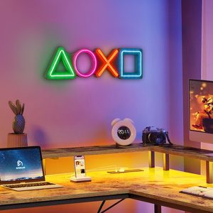 Φωτιστικό LED Neon "Playstation" Megapap πολύχρωμο 57x2x15εκ.