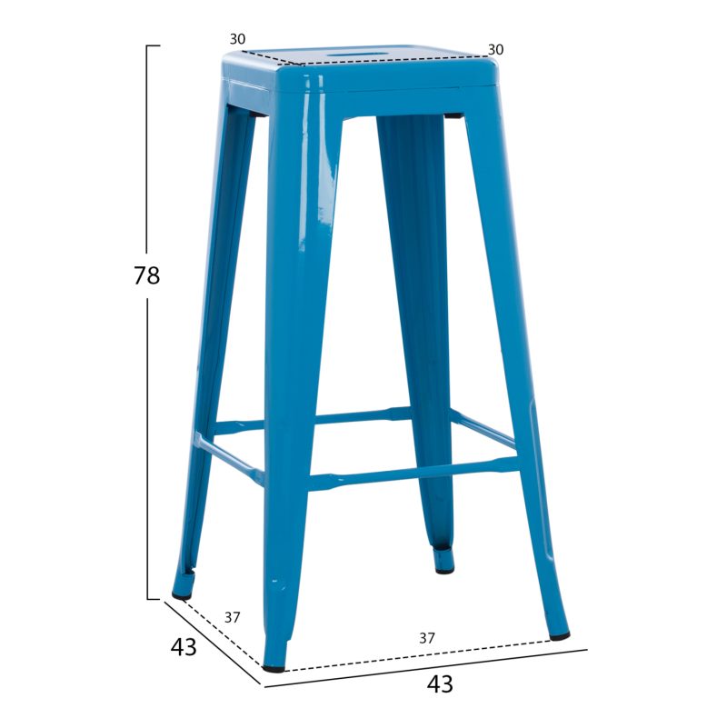 ΣΚΑΜΠΟ ΜΠΑΡ ΜΕΤΑΛΛΙΚΟ FB98642.48 ΣΕ ΜΠΛΕ 43x43x78Υεκ. - Image 2