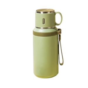 Φορητό παγούρι-θερμός με κούπα - 650ml - 219507 - Green