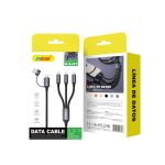Καλώδιο φόρτισης και μεταφοράς δεδομένων USB to Micro / Lightning / TypeC Andowl Q-SJ57 μαύρο