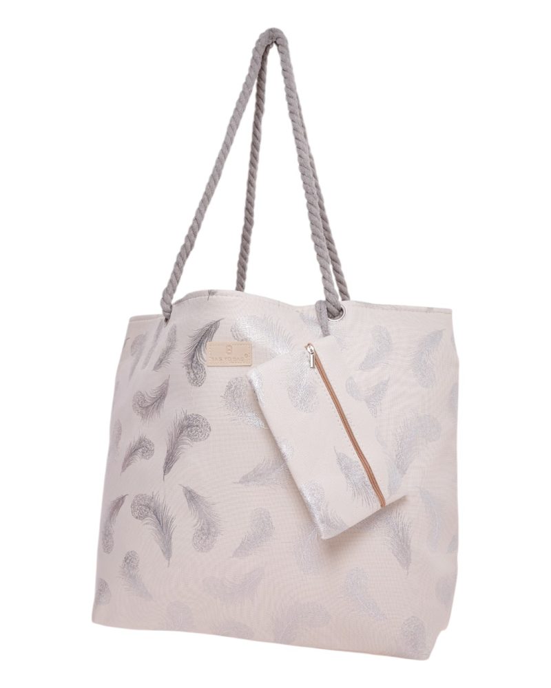 Τσάντα θαλάσσης 9602 - Ασημί BAG TO BAG - Image 2