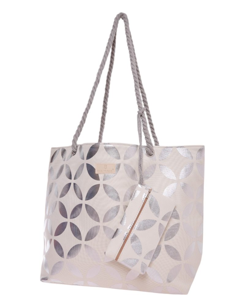 Τσάντα θαλάσσης 9629 - Ασημί BAG TO BAG - Image 2
