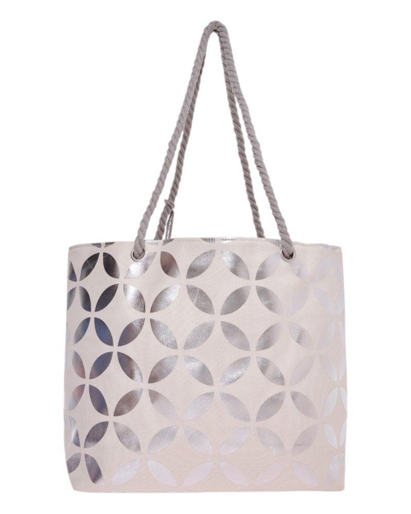 Τσάντα θαλάσσης 9629 - Ασημί BAG TO BAG - Image 3