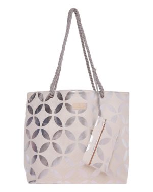 BAG TO BAG Τσάντα θαλάσσης 9629 - Ασημί SPRING - SUMMER 2025 > Τσάντες Θαλάσσης - Γυναικείες Τσάντες