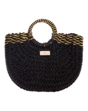 BAG TO BAG Ψάθινη Τσάντα χειρός CN25018 - Μαύρο ΓΥΝΑΙΚΕΙΕΣ ΤΣΑΝΤΕΣ > SPRING - SUMMER 2025 > Τσάντες Θαλάσσης - Γυναικείες Τσάντες > Τσάντες Χειρός - Γυναικείες Τσάντες