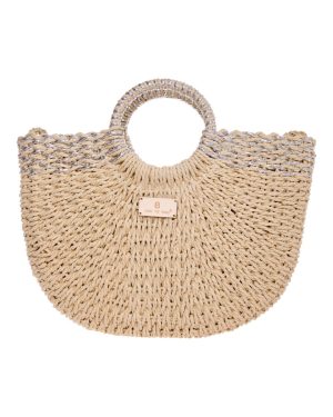 BAG TO BAG Ψάθινη Τσάντα χειρός CN25018 - Μπέζ/Ασημί ΓΥΝΑΙΚΕΙΕΣ ΤΣΑΝΤΕΣ > SPRING - SUMMER 2025 > Τσάντες Θαλάσσης - Γυναικείες Τσάντες > Τσάντες Χειρός - Γυναικείες Τσάντες