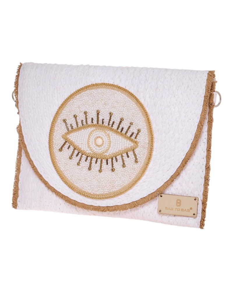 Ψάθινη Τσάντα χειρός XY-2507 - Ασπρο BAG TO BAG - Image 2