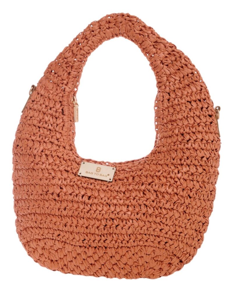 Ψάθινη Τσάντα ώμου XY-2531 - Κόκκινο BAG TO BAG - Image 2