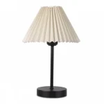 Φωτιστικό επιτραπέζιο Floi Megapap E27 μεταλλικό - ύφασμα Pvc χρώμα  κρεμ Ø22x36εκ.