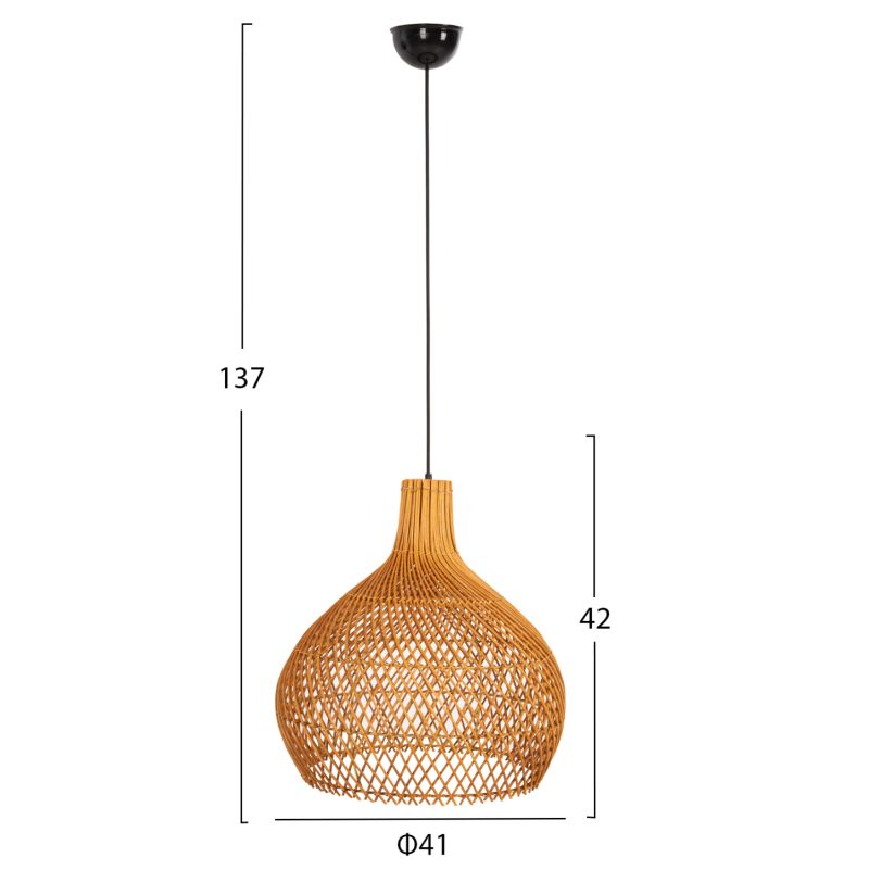 ΦΩΤΙΣΤΙΚΟ ΟΡΟΦΗΣ ΚΡΕΜΑΣΤΟ FB97881 RATTAN ΣΕ ΦΥΣΙΚΟ ΧΡΩΜΑ Φ41x137Υεκ. - Image 2