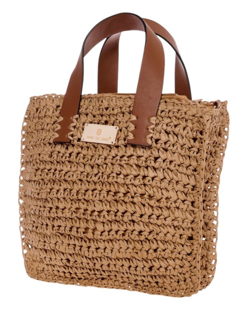 Ψάθινη Τσάντα Χειρός CN25021 - Apricot BAG TO BAG - Image 2