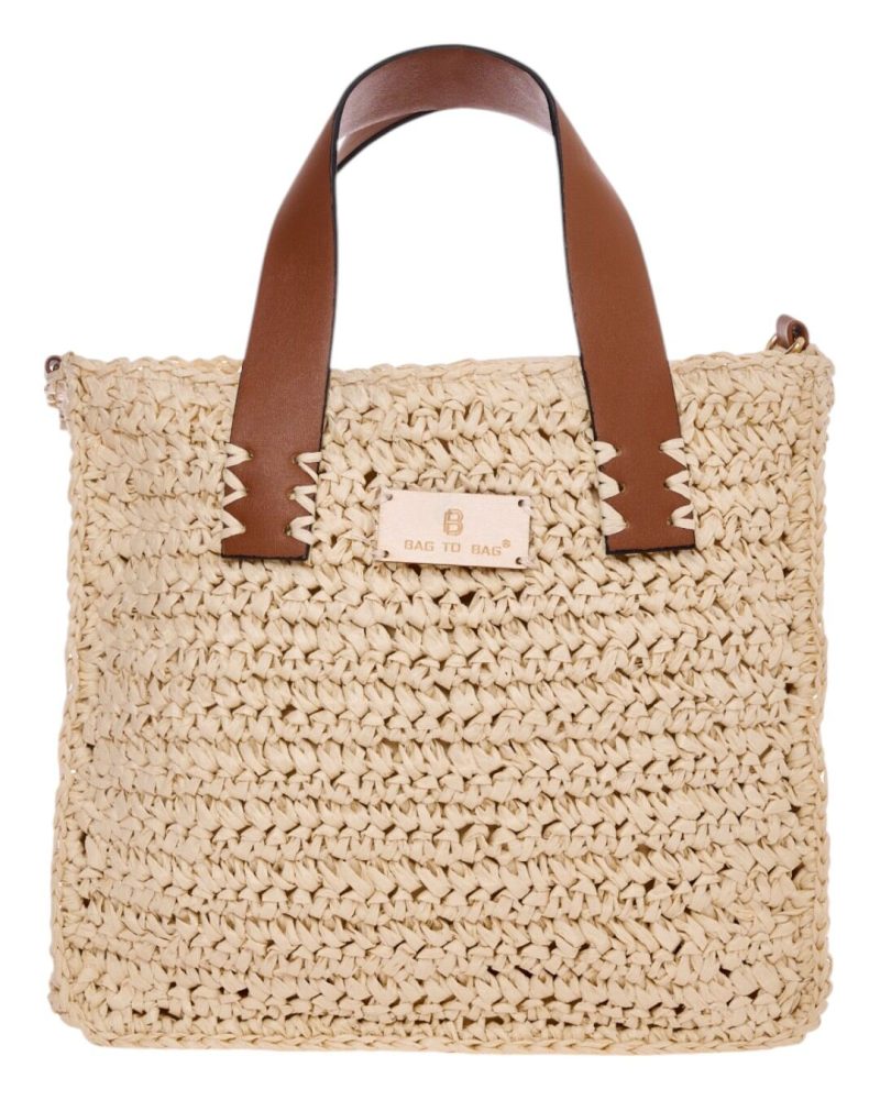 BAG TO BAG Ψάθινη Τσάντα Χειρός CN25021 - Μπέζ ΓΥΝΑΙΚΕΙΕΣ ΤΣΑΝΤΕΣ > SPRING - SUMMER 2025 > Τσάντες Θαλάσσης - Γυναικείες Τσάντες > Τσάντες Χειρός - Γυναικείες Τσάντες
