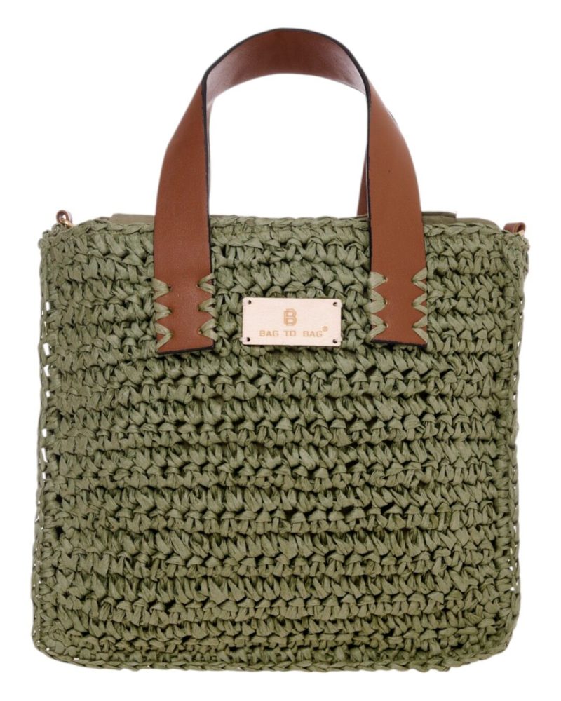 BAG TO BAG Ψάθινη Τσάντα Χειρός CN25021 - Πράσινο ΓΥΝΑΙΚΕΙΕΣ ΤΣΑΝΤΕΣ > SPRING - SUMMER 2025 > Τσάντες Θαλάσσης - Γυναικείες Τσάντες > Τσάντες Χειρός - Γυναικείες Τσάντες