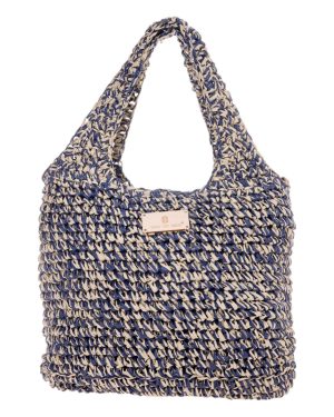 BAG TO BAG Ψάθινη Τσάντα χειρός CN25015 - Μπλέ ΓΥΝΑΙΚΕΙΕΣ ΤΣΑΝΤΕΣ > SPRING - SUMMER 2025 > Τσάντες Θαλάσσης - Γυναικείες Τσάντες > Τσάντες Χειρός - Γυναικείες Τσάντες