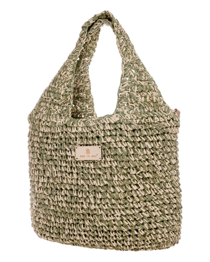 Ψάθινη Τσάντα χειρός CN25015 - Πράσινο BAG TO BAG - Image 2