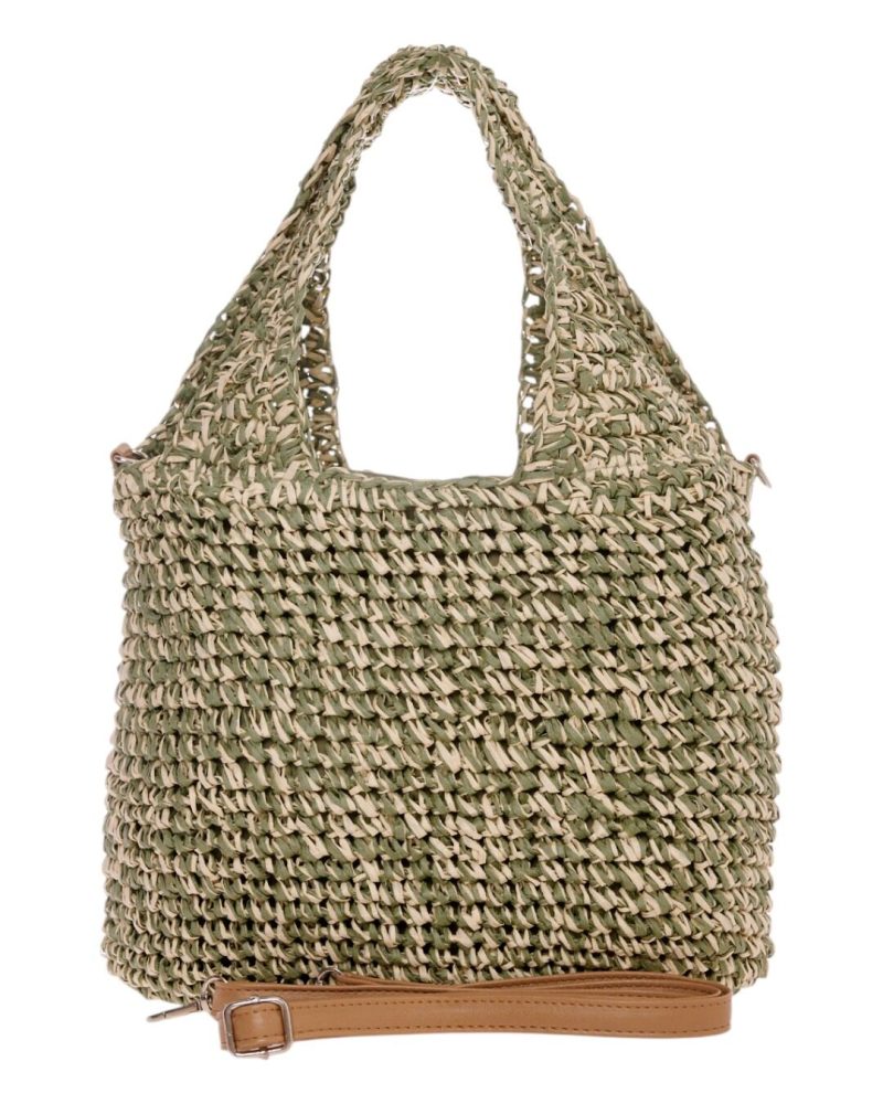 Ψάθινη Τσάντα χειρός CN25015 - Πράσινο BAG TO BAG - Image 3