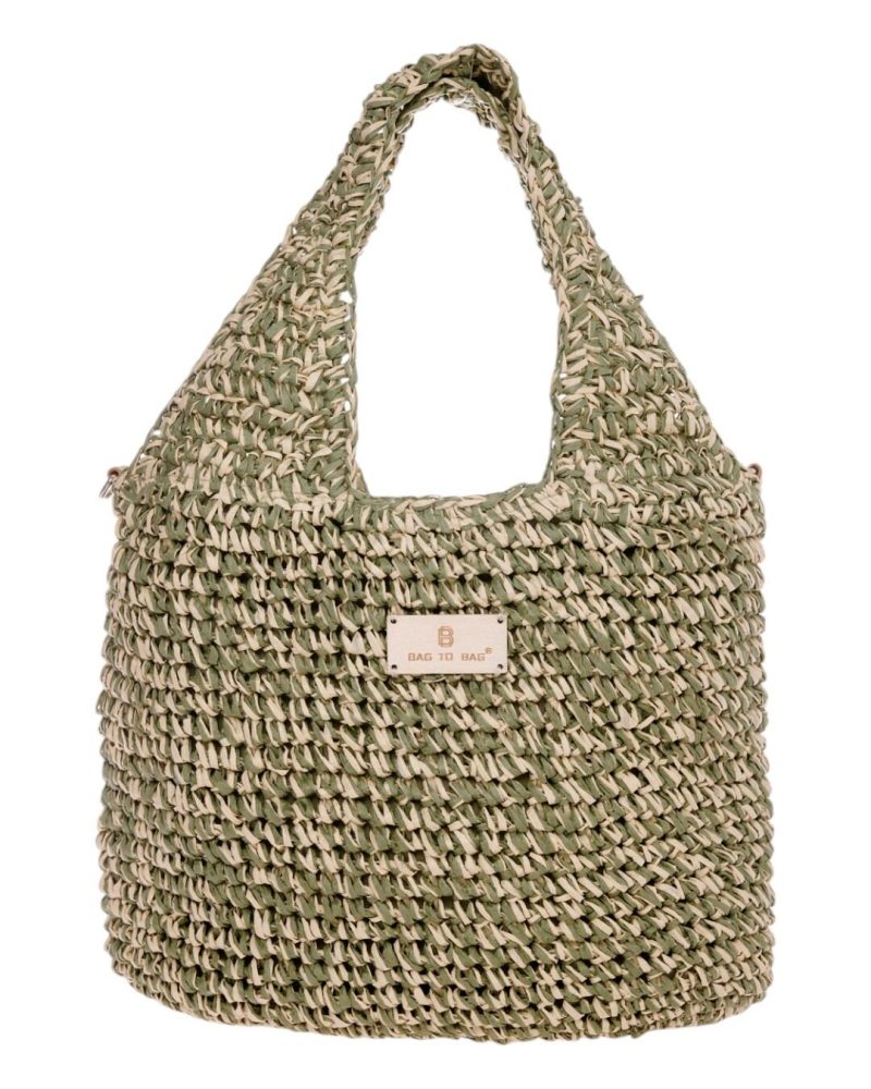 BAG TO BAG Ψάθινη Τσάντα χειρός CN25015 - Πράσινο ΓΥΝΑΙΚΕΙΕΣ ΤΣΑΝΤΕΣ > SPRING - SUMMER 2025 > Τσάντες Θαλάσσης - Γυναικείες Τσάντες > Τσάντες Χειρός - Γυναικείες Τσάντες