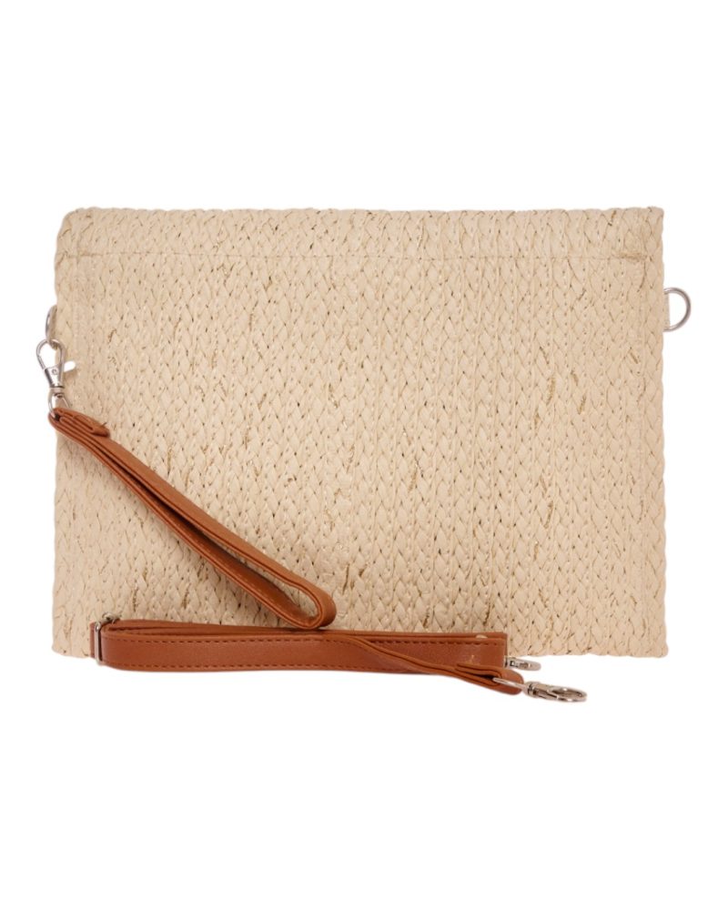 Ψάθινη Τσάντα χειρός XY-2503 - Μπέζ/Χρυσό BAG TO BAG - Image 3
